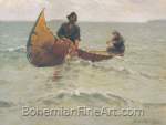 Frederic Remington, Hauling the Net Fine Art Reproduction Oil Painting