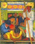 Diego Rivera, The Flowered Canoe Fine Art Reproduction Oil Painting