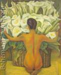 Diego Rivera, Nude with Calla Lilies Fine Art Reproduction Oil Painting