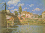 Alfred Sisley, The Bridge at Villeneuve  La Garenne Fine Art Reproduction Oil Painting