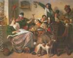 Jan Steen, As the Old Sing+ so Pipe the Young Fine Art Reproduction Oil Painting