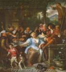 Jan Steen, Merry Company on a Terrace Fine Art Reproduction Oil Painting