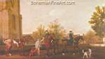 George Stubbs, Huntsmen Setting Out for Southill+ Bedfordshire Fine Art Reproduction Oil Painting