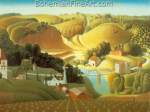 Grant Wood, Stone City+ Iowa Fine Art Reproduction Oil Painting