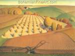 Grant Wood, Fall Plowing Fine Art Reproduction Oil Painting