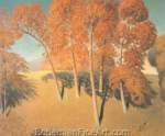 Grant Wood, Autumn Oaks Fine Art Reproduction Oil Painting