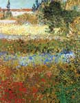 Vincent Van Gogh, Flowering Garden (Thick Impasto Paint) Fine Art Reproduction Oil Painting