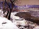 Edward Redfield, The Frozen River Fine Art Reproduction Oil Painting