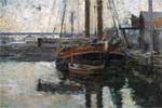 Theodore Robinson, Coal Schooner Unloading Fine Art Reproduction Oil Painting